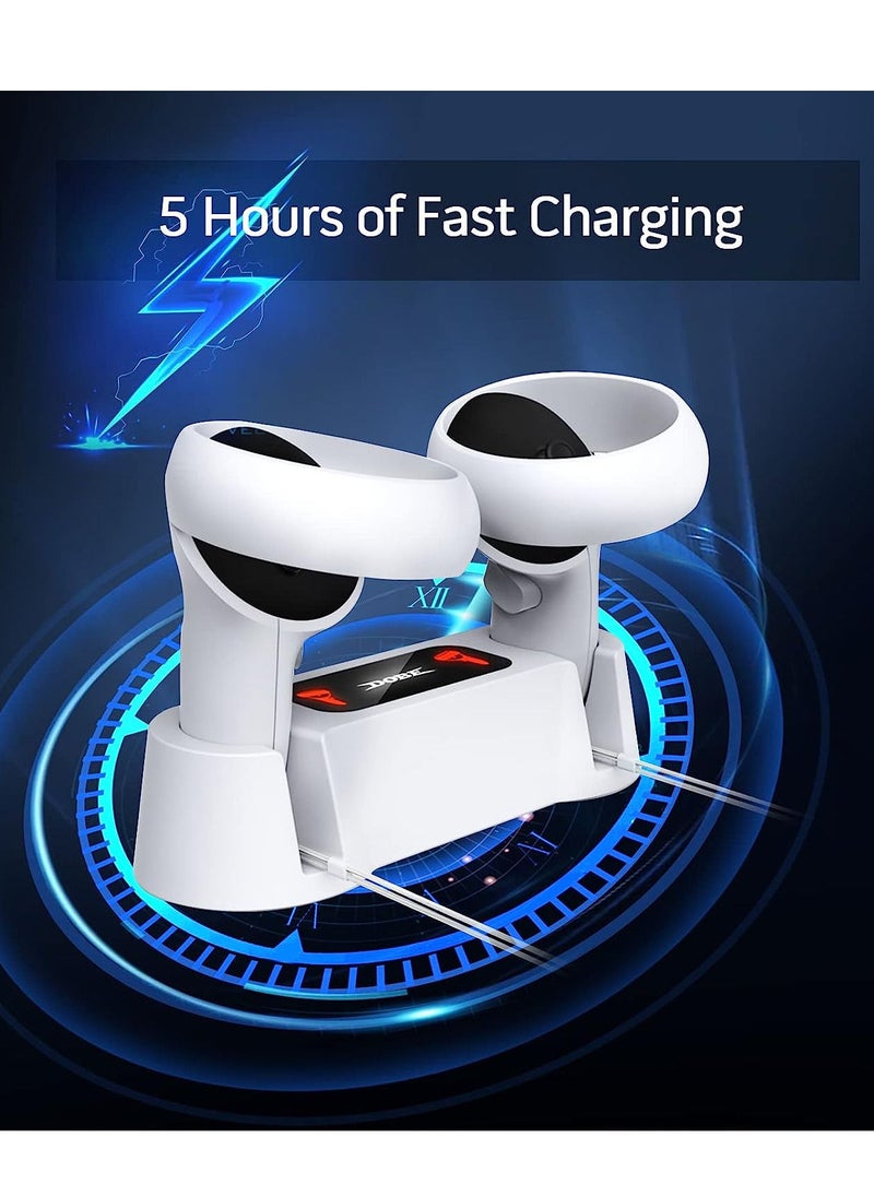 Generic - Charging Dock for Oculus Quest 2 Controllers, VR Accessories Charger Station for Oculus Quest 2 Controllers with 2 Rechargeable Batteries, Fast Charging Station Set with Type-C Charging Cable - Image 1