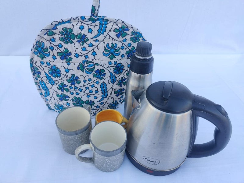 Malan Bai Mandala Tea Cozy Cover Hand Block Winter Tea Cozy Cotton Tea Kettle Warmer Pot Cover Hot Coffee Cover Handamde Kitchen Décor Brand: Malan Bai (Pattern 43) - Image 3