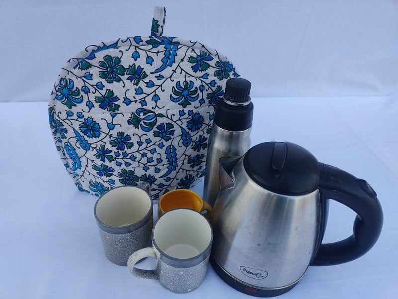 Malan Bai Mandala Tea Cozy Cover Hand Block Winter Tea Cozy Cotton Tea Kettle Warmer Pot Cover Hot Coffee Cover Handamde Kitchen Décor Brand: Malan Bai (Pattern 43) - Image 1