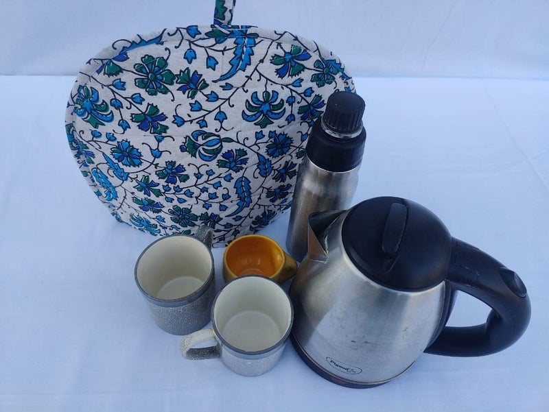 Malan Bai Mandala Tea Cozy Cover Hand Block Winter Tea Cozy Cotton Tea Kettle Warmer Pot Cover Hot Coffee Cover Handamde Kitchen Décor Brand: Malan Bai (Pattern 43) - Image 4