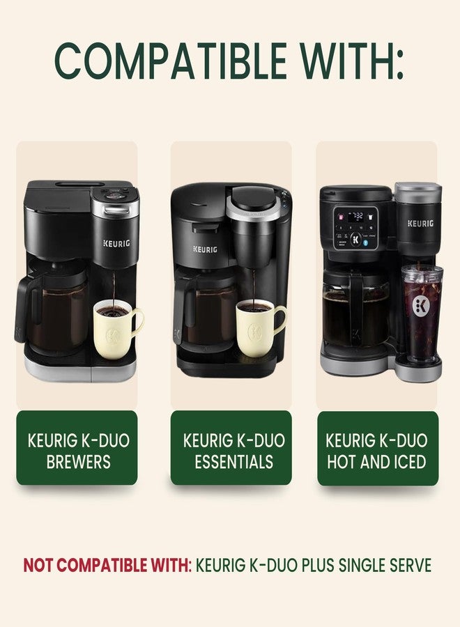 PUREHQ Reusable Mesh Coffee Filter Basket for Keurig K Duo Coffee Maker (Gen 2) and Keurig K-Duo Essentials, With 2 Refillable K Cups Pod by PureHQ - Gold Tone Carafe Replacement Filter - Value Pack - Image 2