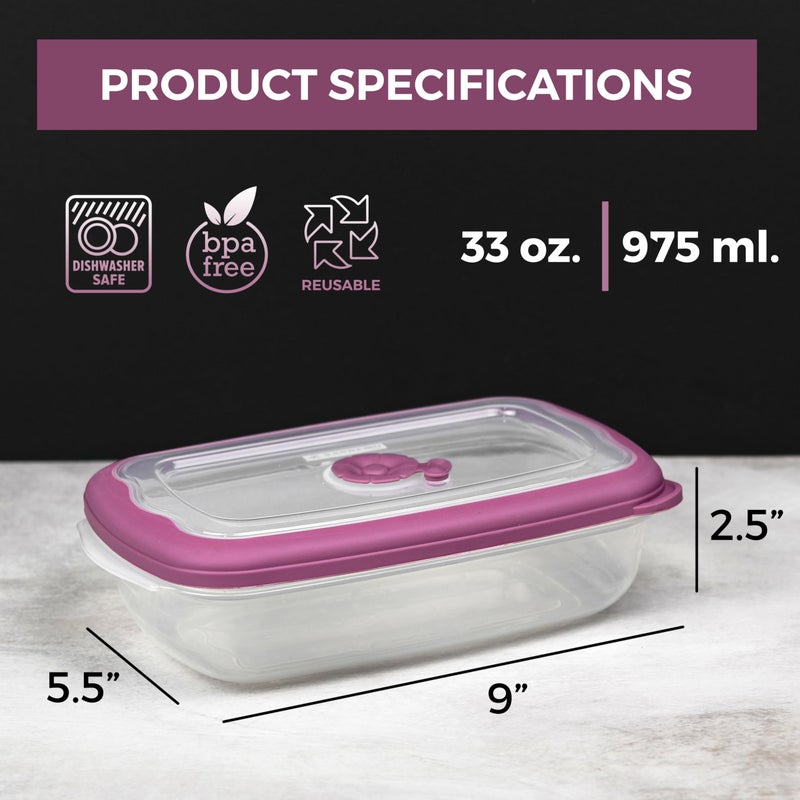 Tribello Freezer To Microwave 8-Piece Leak-Proof Meal Prep Containers Reusable, 33 Oz Food Storage Containers With Lids and Steam Vents, Airtight On The Go Lunch Containers, Dishwasher Safe, BPA-Free - Image 3