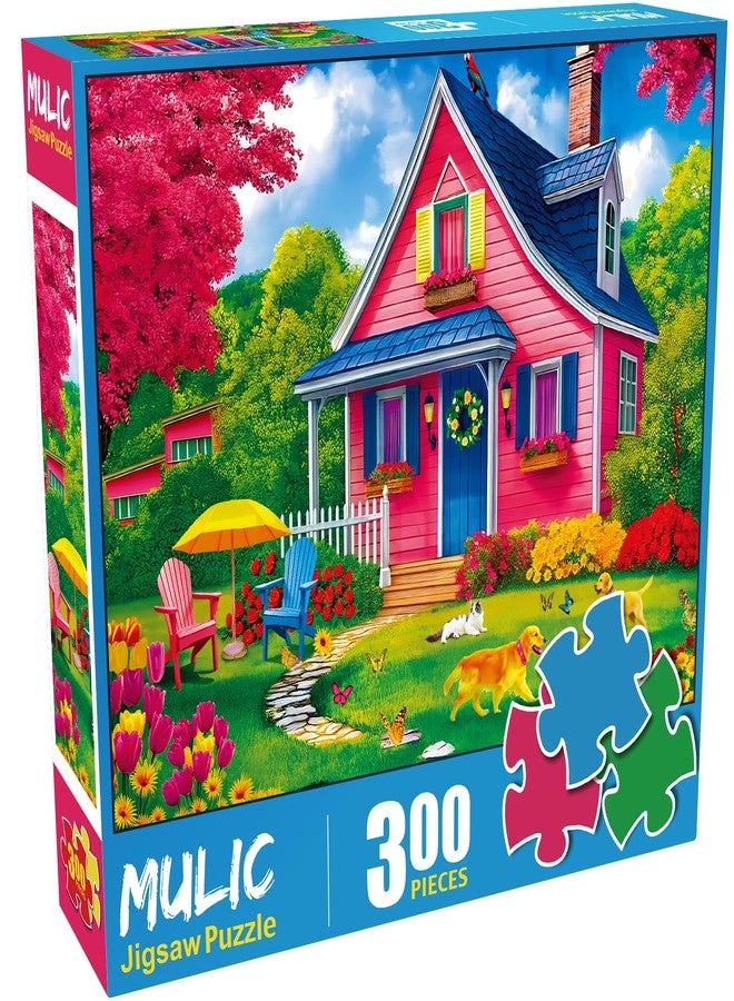 Mulic 300 Piece Puzzles for Adults Kids - Jigsaw Puzzle - The Pink Courtyard House - Image 2