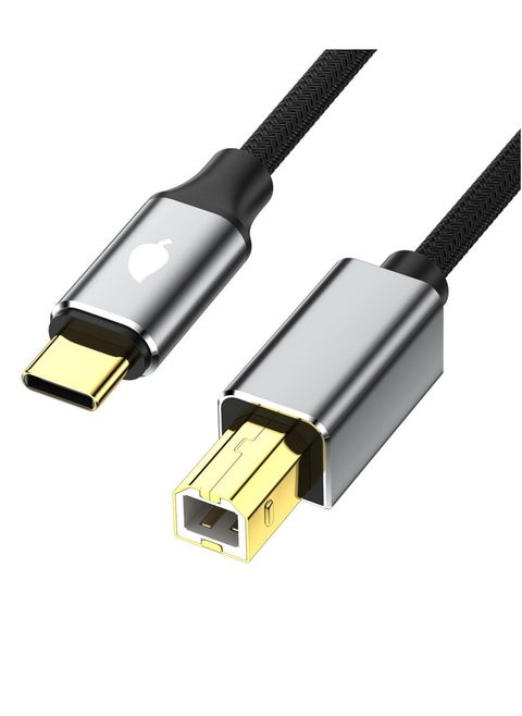 USB C to USB B Printer Cable 2m,  Type C to USB B port Printer Cable for MacBook Pro, Air,huawei,xiaomi laptop,and other Computer with C-port ,Type-C port device,Printer port device