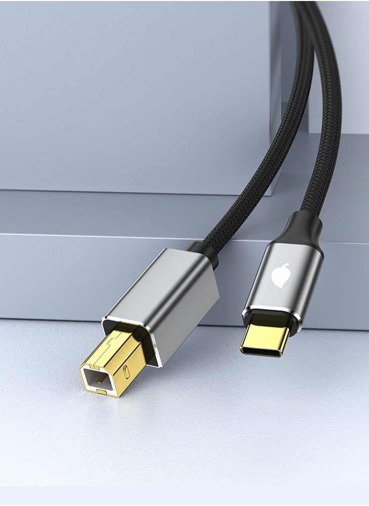 Samu - USB C to USB B Printer Cable 2m,  Type C to USB B port Printer Cable for MacBook Pro, Air,huawei,xiaomi laptop,and other Computer with C-port ,Type-C port device,Printer port device - Image 1