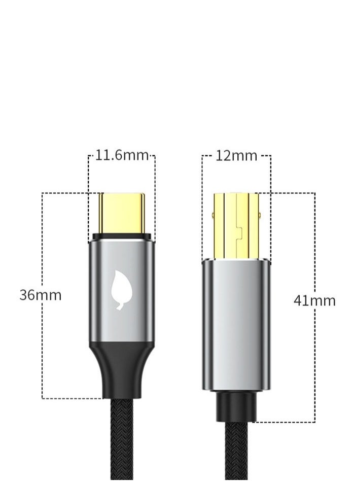 Samu - USB C to USB B Printer Cable 2m,  Type C to USB B port Printer Cable for MacBook Pro, Air,huawei,xiaomi laptop,and other Computer with C-port ,Type-C port device,Printer port device - Image 1