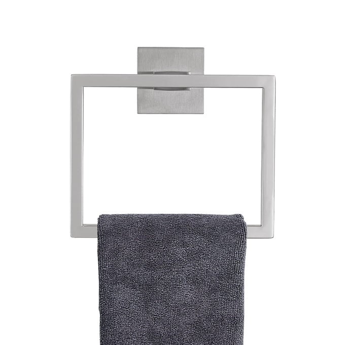 POLISHED CHROME TOWEL RING MODERN SQUARE HAND TOWEL BARTOWEL HOLDER FOR BATHROOMWALL MOUNT STAINLESS STEEL