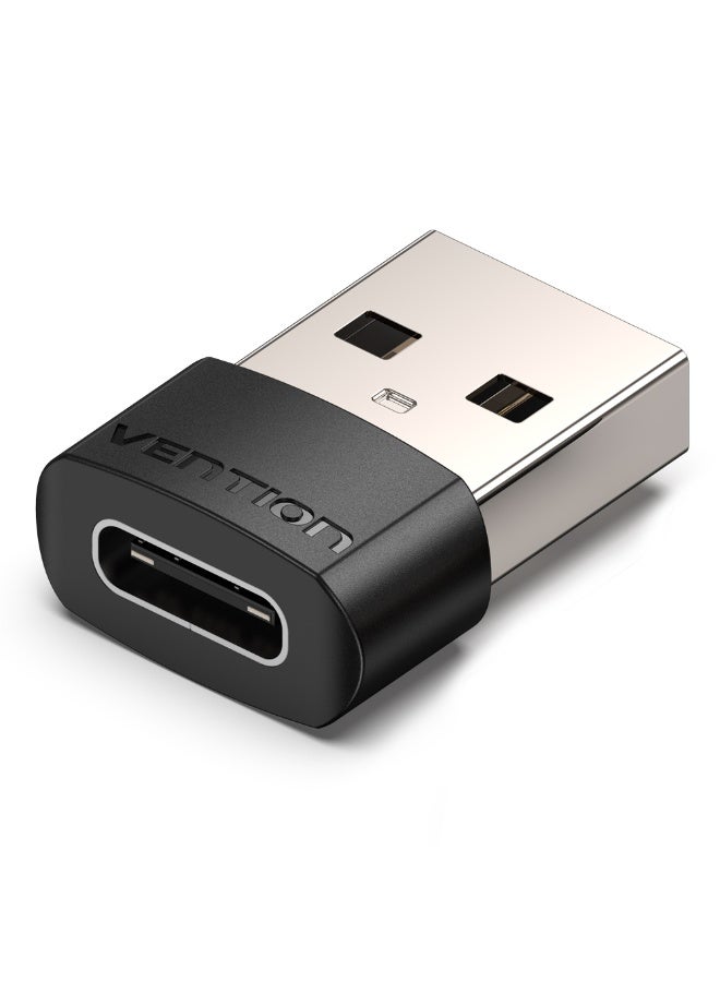 VENTION USB 2.0 Male to USB-C Female Adapter Black PVC Type X2 Model # CDWB0-2 - Image 1