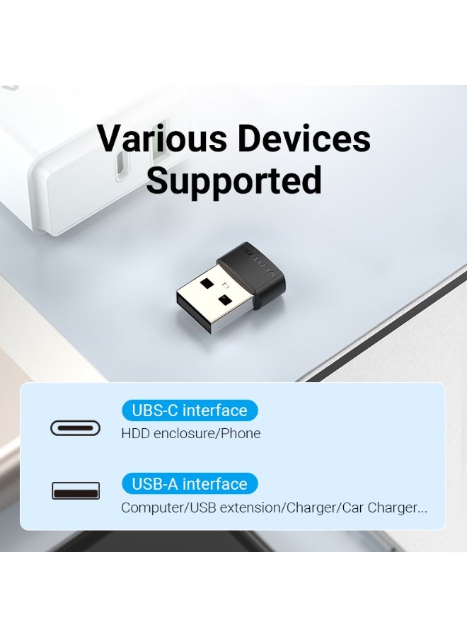VENTION USB 2.0 Male to USB-C Female Adapter Black PVC Type X2 Model # CDWB0-2 - Image 3
