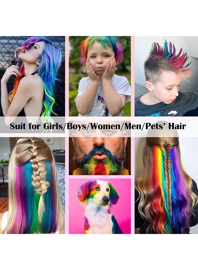 تي ياسون ماسكارا للشعر، مجموعة ماسكارا للشعر مؤقتة بستة ألوان لتلوين الشعر فورًا، صبغة صالون غير سامة، ماسكارا لتلوين الشعر قابلة للغسل، طبشورة لتلوين الشعر - Image 4