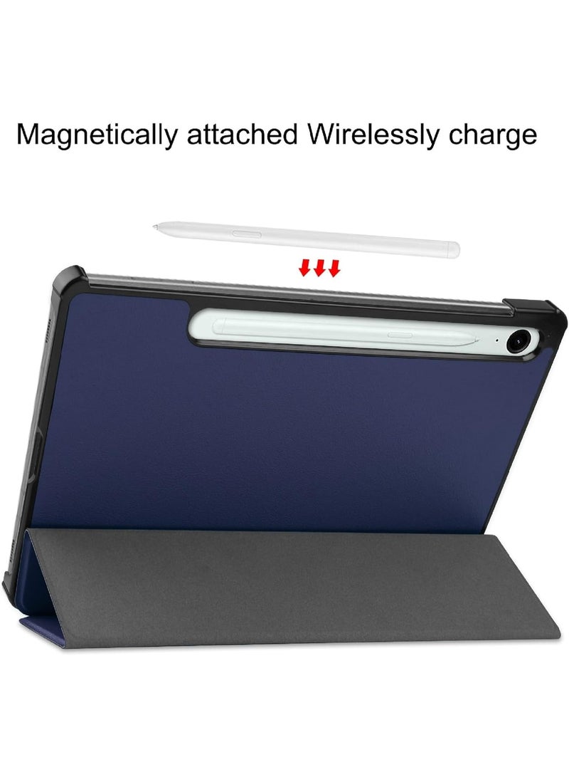 VKL Case Compatible with Galaxy Tab S10 Lite 10.9 inch 2025 Tri-Fold Smart Tablet Case, Hard PC Back Shell Slim Stand Folio Case Cover [Support Pen Magnetic Charging] (Dark Blue) - Image 3