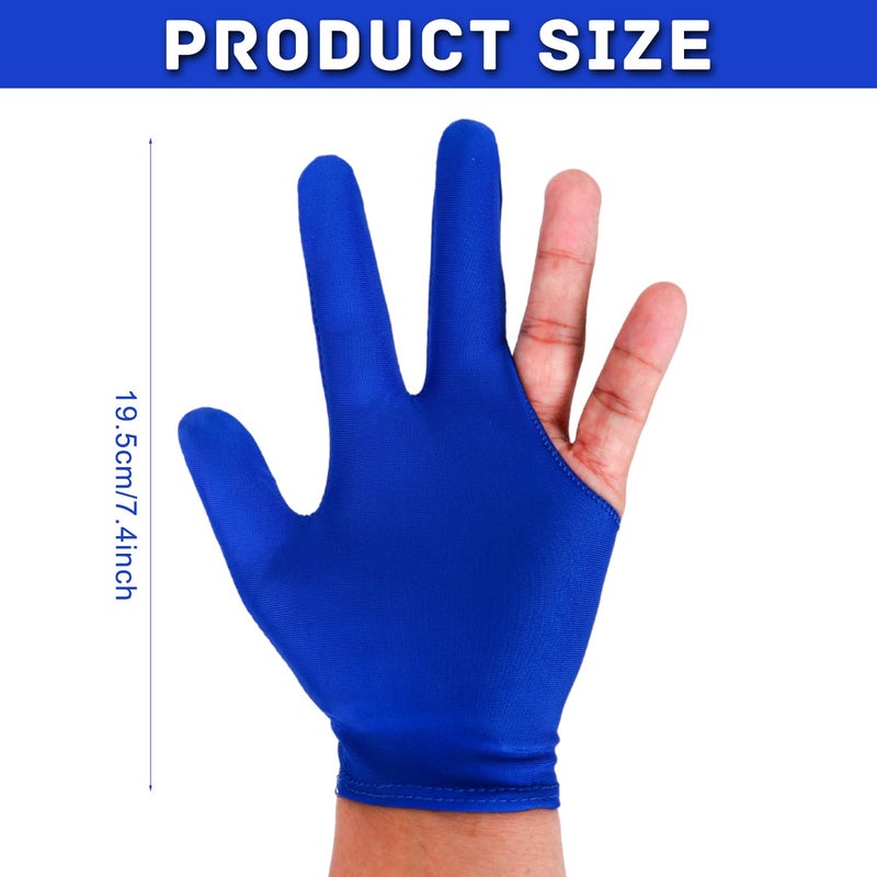 Aruicheng Billiards Glove 2 Pcs Three Finger Pool Glove Universal Cue Sports Gloves Breathable Elastic Billiard Glove for Women or Men Left and Right Hand - Image 2