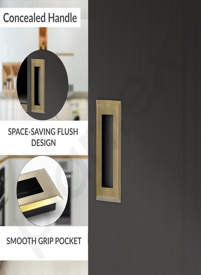 Plantex Sliding Door Handle/Concealed Handle for Sliding Door/96mm Concealed Handle for Wardrobe/Kitchen Cabinet - Pack of 2 (Brass Antique) - Image 3