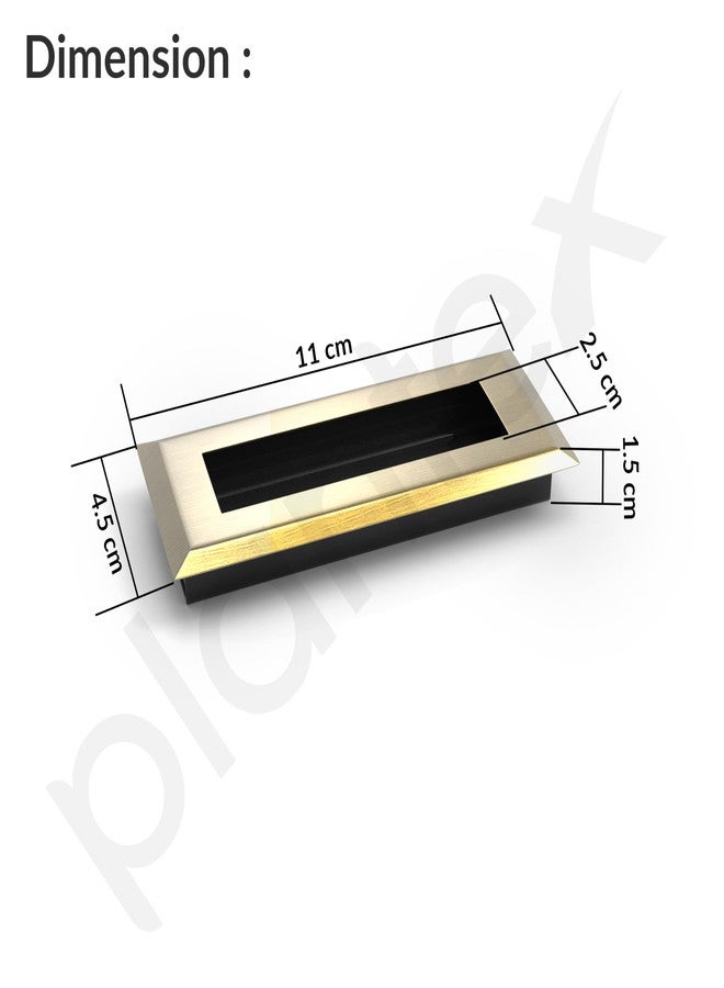 Plantex Sliding Door Handle/Concealed Handle for Sliding Door/96mm Concealed Handle for Wardrobe/Kitchen Cabinet - Pack of 2 (Brass Antique) - Image 1