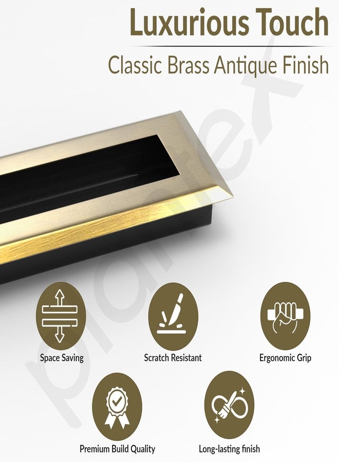 Plantex Sliding Door Handle/Concealed Handle for Sliding Door/96mm Concealed Handle for Wardrobe/Kitchen Cabinet - Pack of 2 (Brass Antique) - Image 2