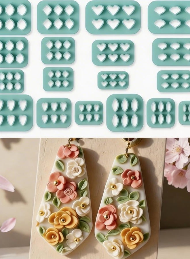 beinkmake 18Pcs Flower Petal Polymer Clay Cutters Floral Clay Earrings Cutters Polymer Jewelry Cutter for Earrings Making Birthday Party DIY Supplies - Image 1