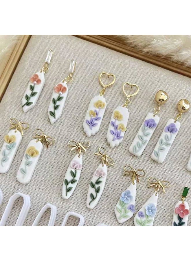 beinkmake 18Pcs Flower Petal Polymer Clay Cutters Floral Clay Earrings Cutters Polymer Jewelry Cutter for Earrings Making Birthday Party DIY Supplies - Image 5