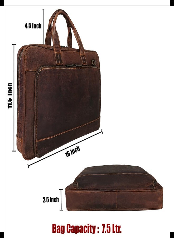 MANDAVA Full Grain Genuine Leather Laptop Messenger Bag for Men | Stylish Office Bag with Adjustable Shoulder Strap - Image 4