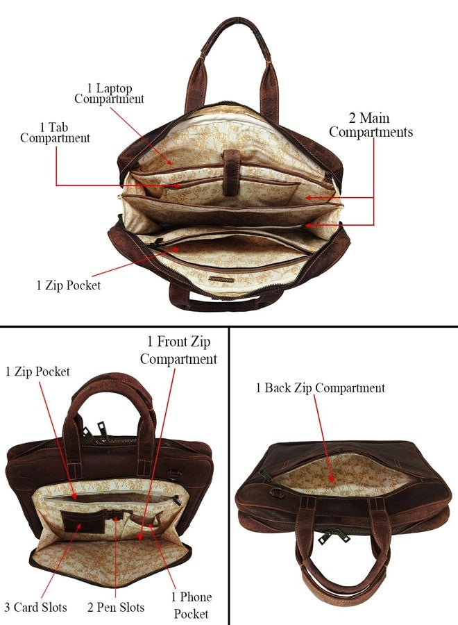 MANDAVA Full Grain Genuine Leather Laptop Messenger Bag for Men | Stylish Office Bag with Adjustable Shoulder Strap - Image 3