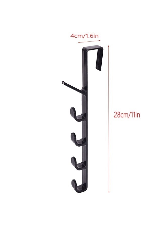 2 Pack Wall Mounted Coat Rack,Over The Door Hook,Non-Porous and Easy to Install,Can be Used for Bathroom, Living Room (Black)  - Image 2