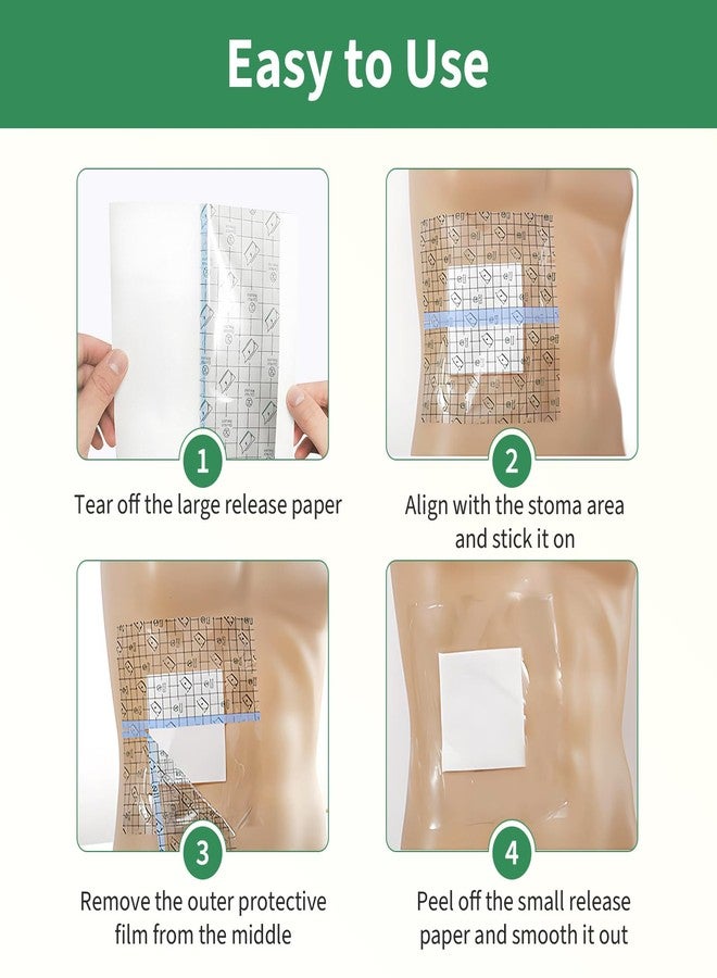 DERAYMI 50 Pack Waterproof Ostomy Bag Shower Cover with Non-Stick Center Pad, 8"x 8" Colostomy Ileostomy Urostomy Bags Shower Guard Shields - Hands-Free Showering Leakproof Seal - Image 4