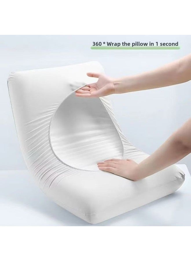 Disposable Pillowcase Travel Pillow Towel Pillow Hat Non-woven Fabric Beauty Salon Train Sleeper Hotel Dirty Travel Pillow Case-Color:Pillow Hat White [1 Pack/2 Pieces]  - Image 1