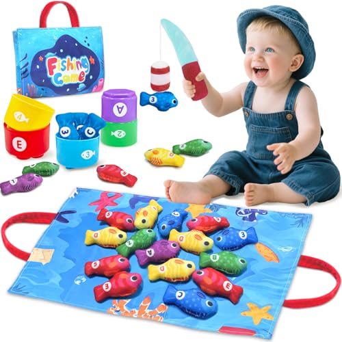 Gagule Montessori Toys for 1 Year Old Toddler Fishing Game with Stacking Cups Learning Educational Toys for 1 2 Year Old Boy Girl Birthday Gifts Baby Toy 1218 Months Sensory Sorting Toy for Toddlers 13 - Image 1