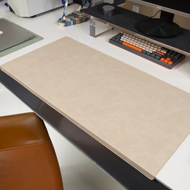 Y&D Extra Large Vintage Crazy Horse Leather Desk Pad - Stitched Edge, Non-Slip Office Gaming Computer Mat & Wrist Rest - Image 4