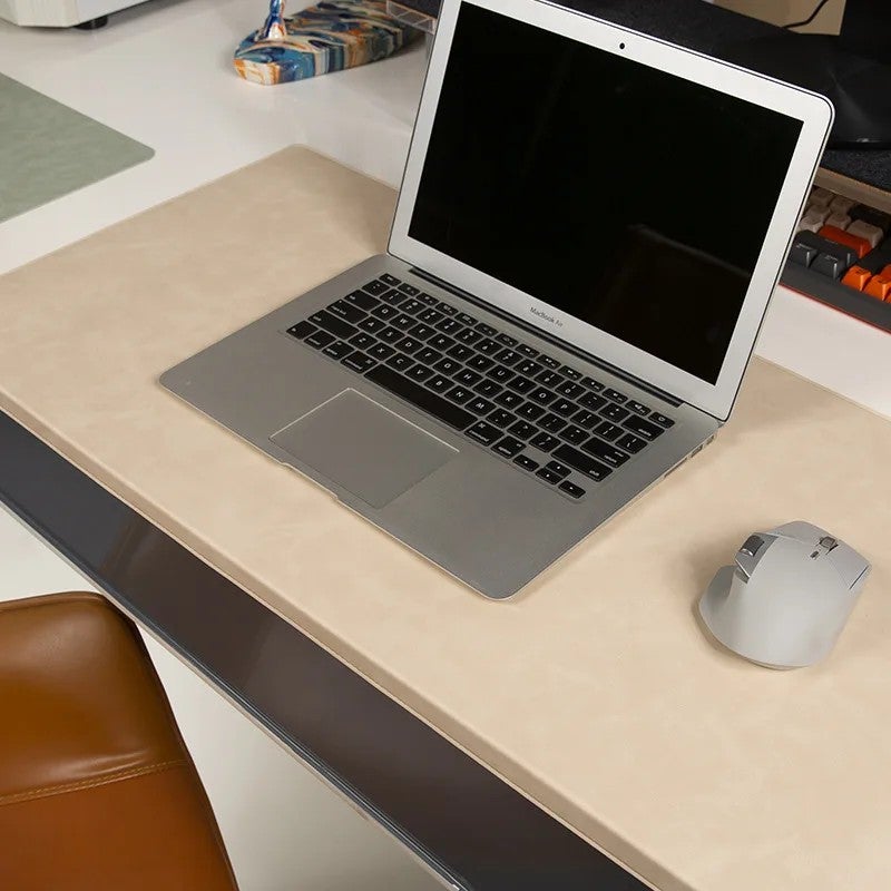 Y&D Extra Large Vintage Crazy Horse Leather Desk Pad - Stitched Edge, Non-Slip Office Gaming Computer Mat & Wrist Rest - Image 5