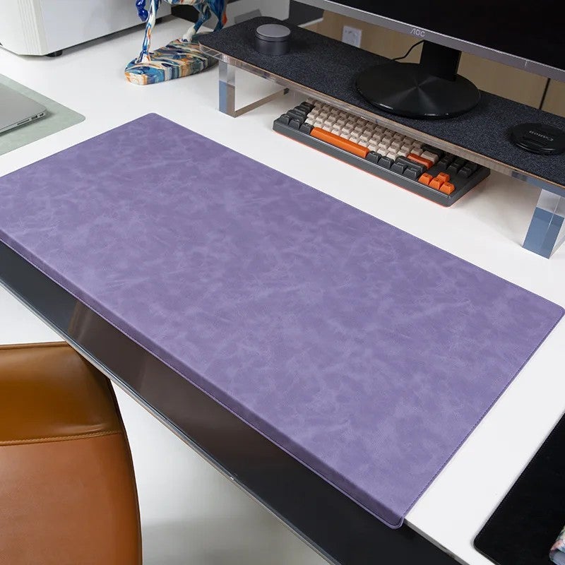 Y&D Extra Large Vintage Crazy Horse Leather Desk Pad - Stitched Edge, Non-Slip Office Gaming Computer Mat & Wrist Rest - Image 3