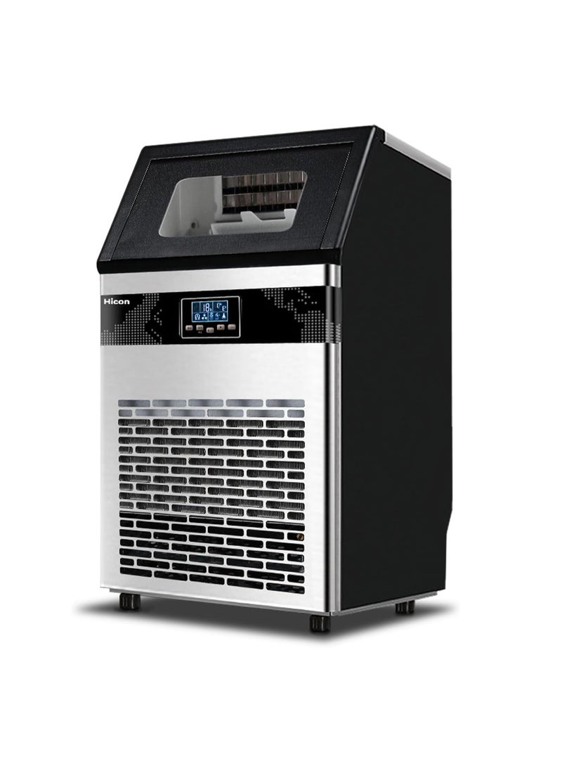 Cool Baby Hicon Commercial Ice Maker Machine,220W Automatic Ice Maker, 120kg / 24H, 90 Ice Cubes in 10-20 Mins, Ice storage 22L, Self-Cleaning, For Bar/Coffee Shop/Tea Shop 2 Ways To Add Water  - Image 1
