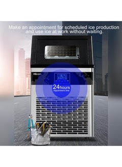 Cool Baby Hicon Commercial Ice Maker Machine,220W Automatic Ice Maker, 120kg / 24H, 90 Ice Cubes in 10-20 Mins, Ice storage 22L, Self-Cleaning, For Bar/Coffee Shop/Tea Shop 2 Ways To Add Water  - Image 5