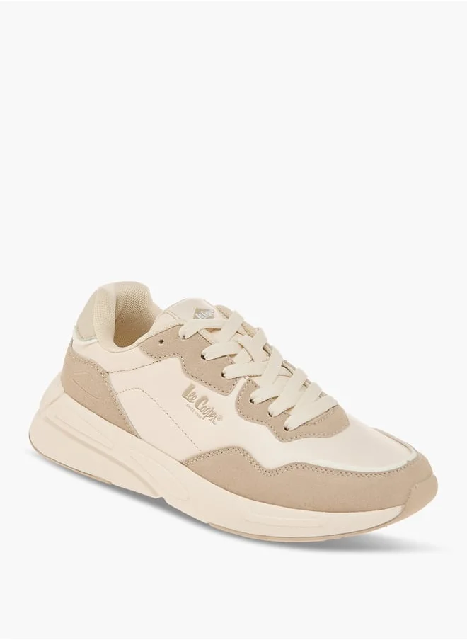 لي كوبر Women's Panelled Sneakers with Lace-Up Closure