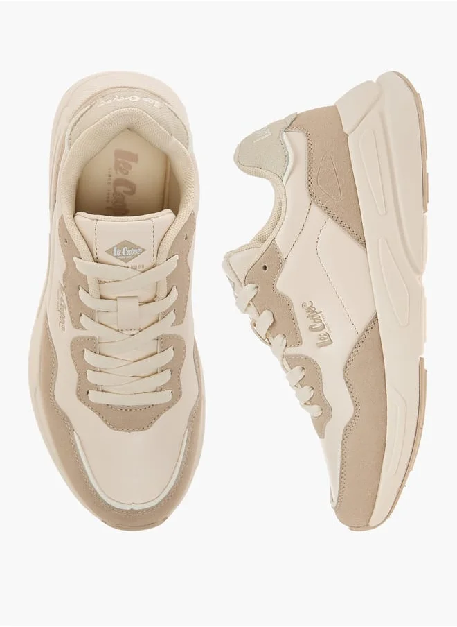 لي كوبر Women's Panelled Sneakers with Lace-Up Closure