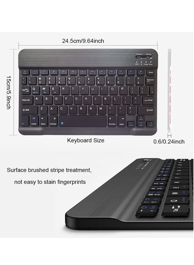 ELTRAZONE Rechargeable Bluetooth Keyboard and Mouse Combo Ultra-Slim Portable Compact Wireless Mouse Keyboard Set for Android Windows Tablet Cell Phone iPhone iPad Pro Air Mini, iPad OS/iOS 13 and above (Black)  - Image 4