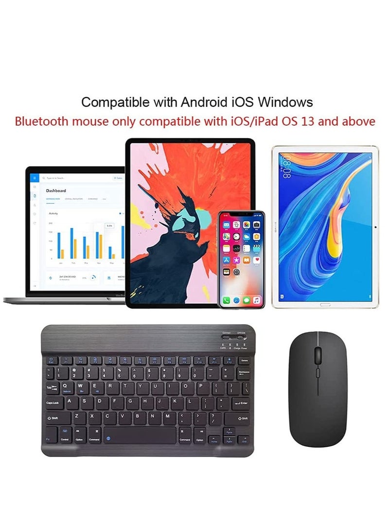 ELTRAZONE Rechargeable Bluetooth Keyboard and Mouse Combo Ultra-Slim Portable Compact Wireless Mouse Keyboard Set for Android Windows Tablet Cell Phone iPhone iPad Pro Air Mini, iPad OS/iOS 13 and above (Black)  - Image 2