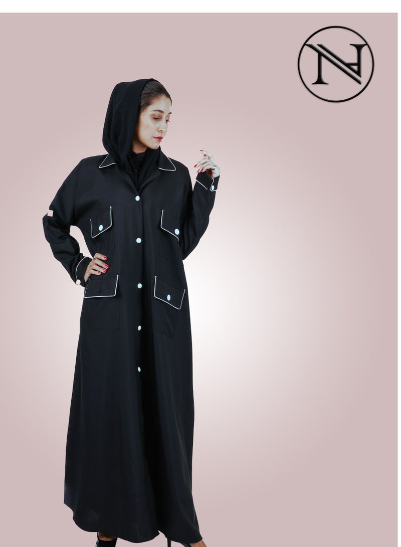 عباية كريب اسود 
