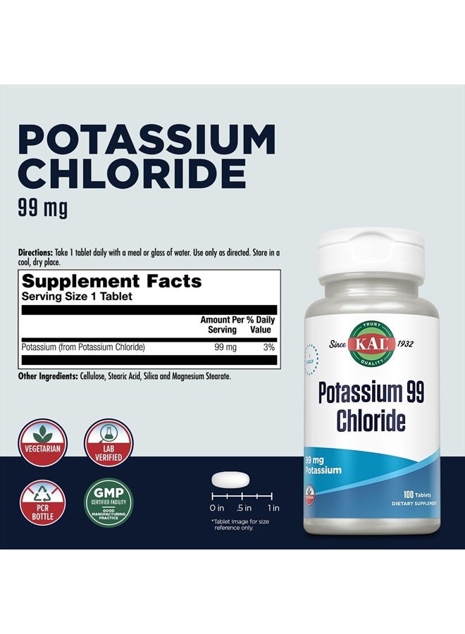KAL 99 Mg Potassium Chloride, 100 Tabs - Image 2