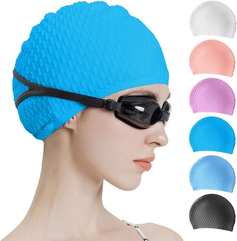 Tripsky Silicone Swim Cap,Comfortable Bathing Cap Ideal for Curly Short Medium Long Hair, Swimming Cap for Women and Men, Shower Caps Keep Hairstyle Unchanged… - Image 1