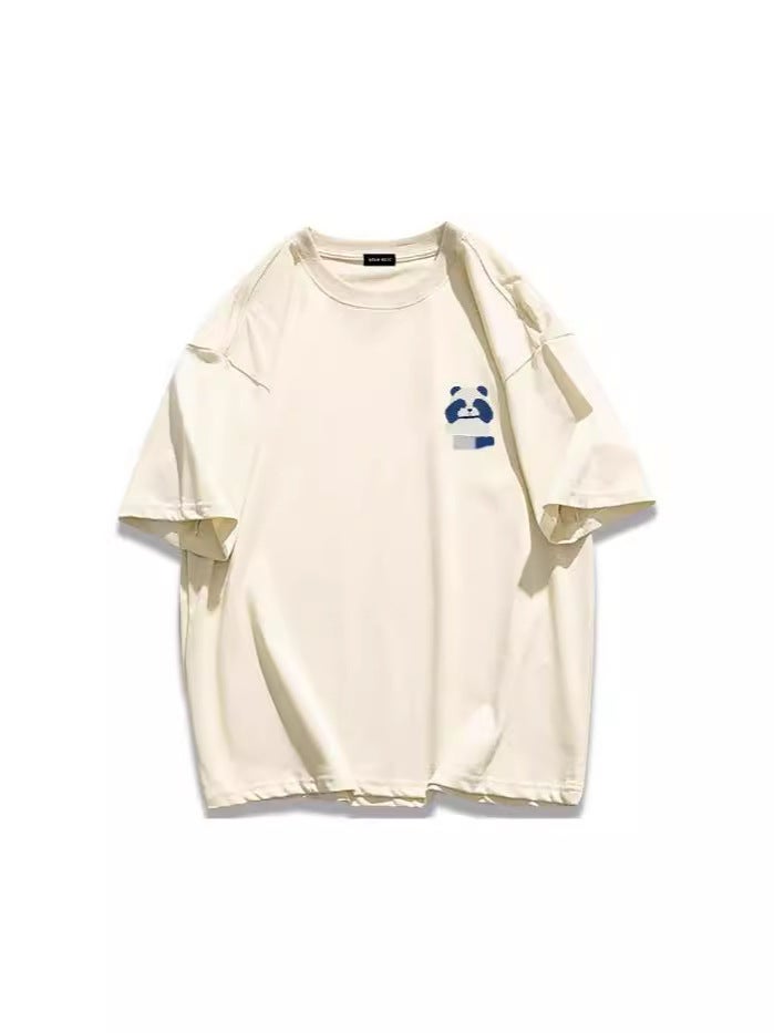 Pure Cotton T-Shirt For Men, Short-Sleeved, Summer Trendy Brand, Heavyweight, Loose Half-Sleeve, Vintage Style For Men And Women, Couple Style, Versatile - Image 4