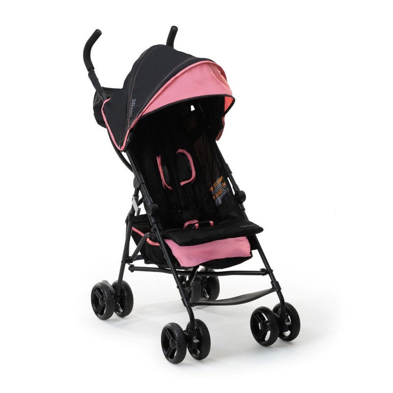 Ingenuity - 3Dmini Convenience Stroller, Lightweight Travel Stroller with Sun Visor & Recline, Ages 6–60 Months - Pink - Image 1