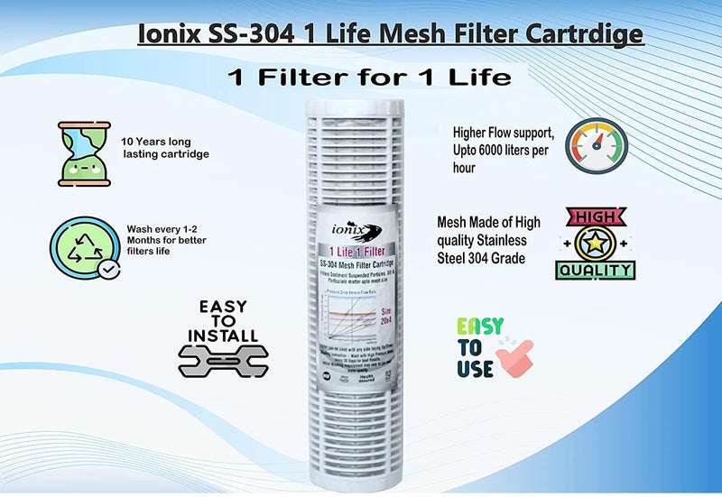 IONIX Make in India Jumbo Size Spin Down Sediment Filter, 1 Life 1 System, Whole House Water Pre-Filtration for City/Well Water, Balu Filter, 1" In Out - Image 5