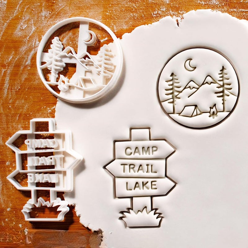 EROTNGO EROTNGO Camping Scene Cookie Cutter Ideal for Campers Hikers Nature Lovers Scouts Backpackers and Wilderness Adventures Perfect for OutdoorThemed Treats ONLY Camping  - Image 2