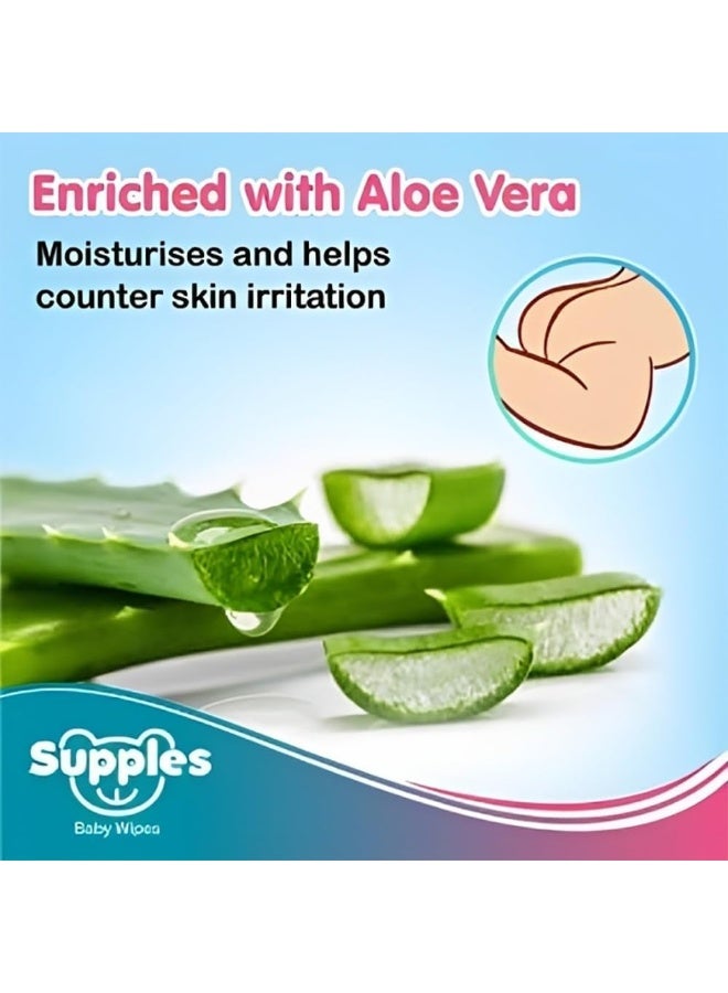Supples Baby Wet Wipes with Aloe Vera and Vitamin E - 72 Wipes/Pack (Pack of 9) - Image 4