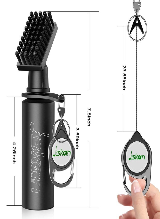 Jiskan Pro Golf Club Brush Cleaner with Retainer Clip and Squeeze Water Bottle 7.5 Inches Holds 4 Ounces of Water, Essentials Golf Accessories for Men, Best Golf Gifts for Men - Image 3