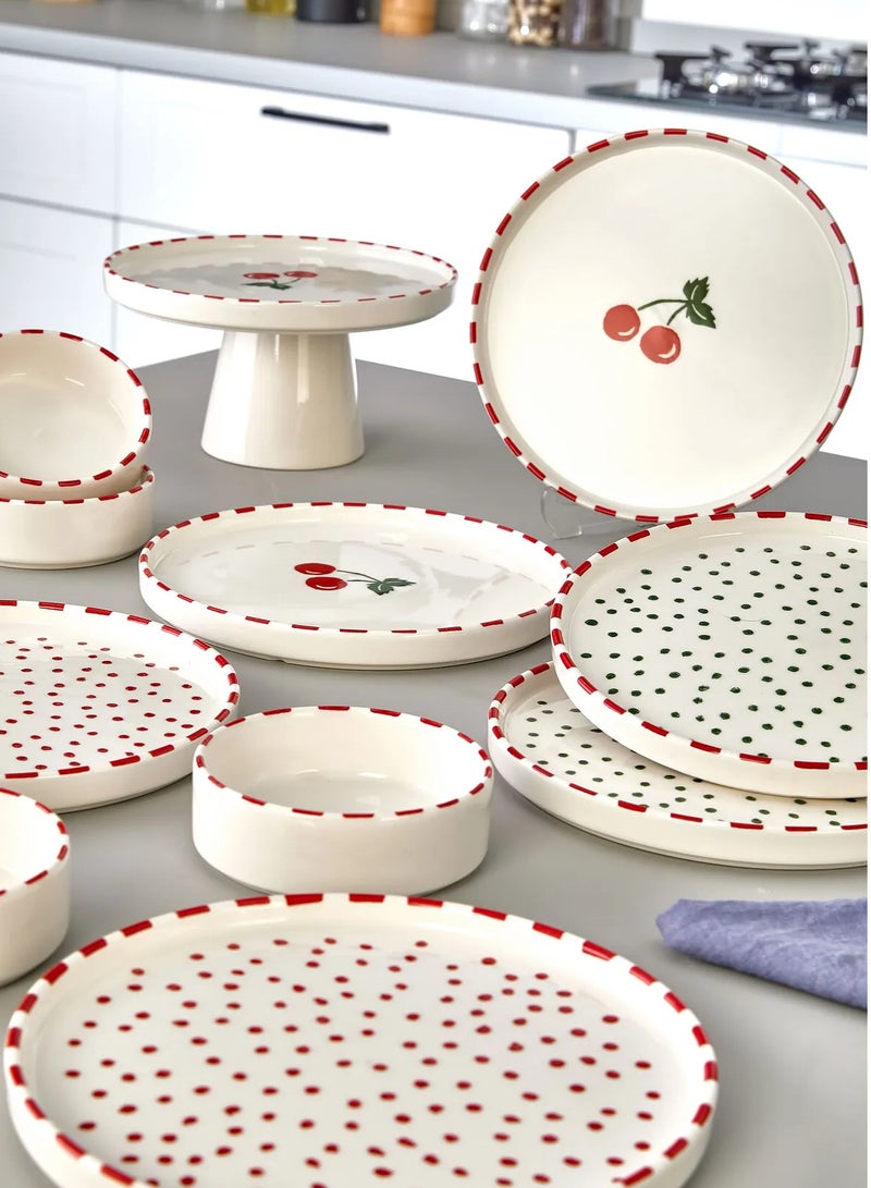 Kitchen Life Cherry 11 Piece 6 Person Ceramic Breakfast Set - Image 1
