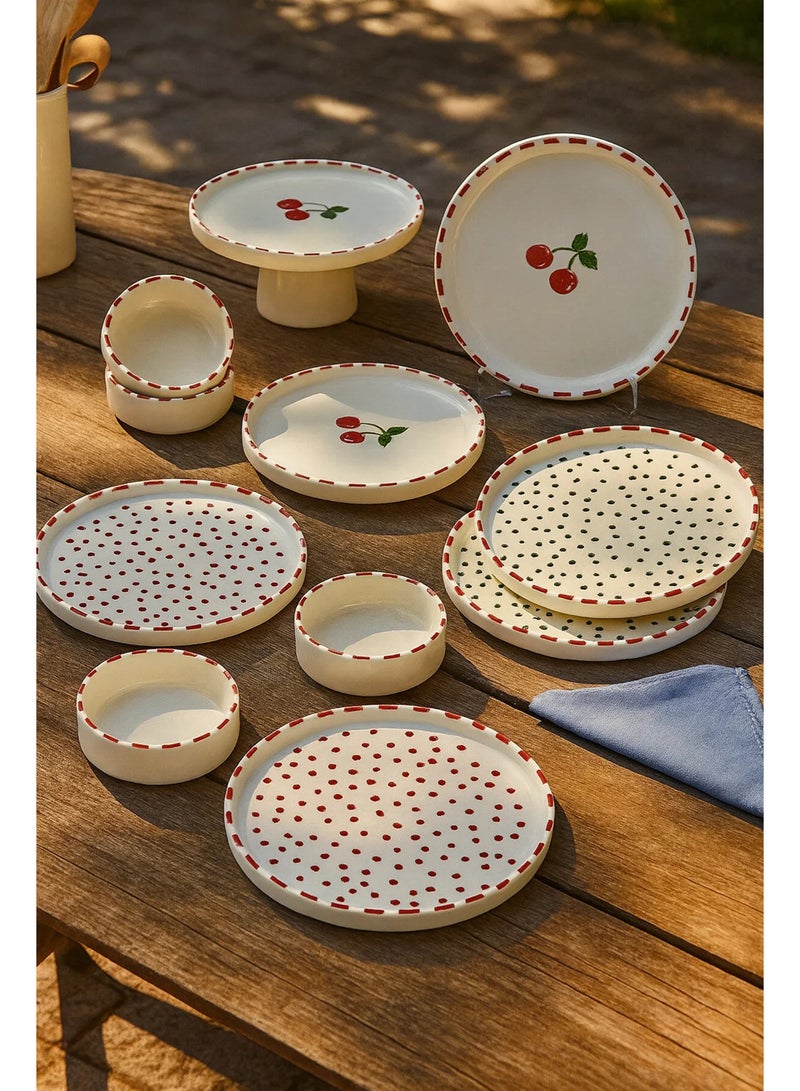 Kitchen Life Cherry 11 Piece 6 Person Ceramic Breakfast Set - Image 5