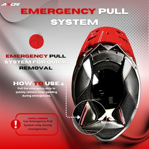 Axor Brutale Corsa Helmet – Dual Spoiler | ECE 22.06, ISI & DOT Certified | Race-Ready Fit with D-Ring & UV-Protected Visor-White Red, Size:S - Image 5