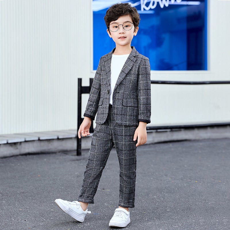 Men's and Children's Suit Casual Suit Boy's Spring and Autumn Korean Fashionable Spring Clothes Children's Children's Performance Piano Dress - Image 4