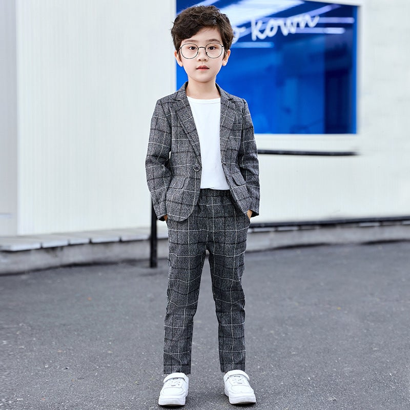 Men's and Children's Suit Casual Suit Boy's Spring and Autumn Korean Fashionable Spring Clothes Children's Children's Performance Piano Dress - Image 3